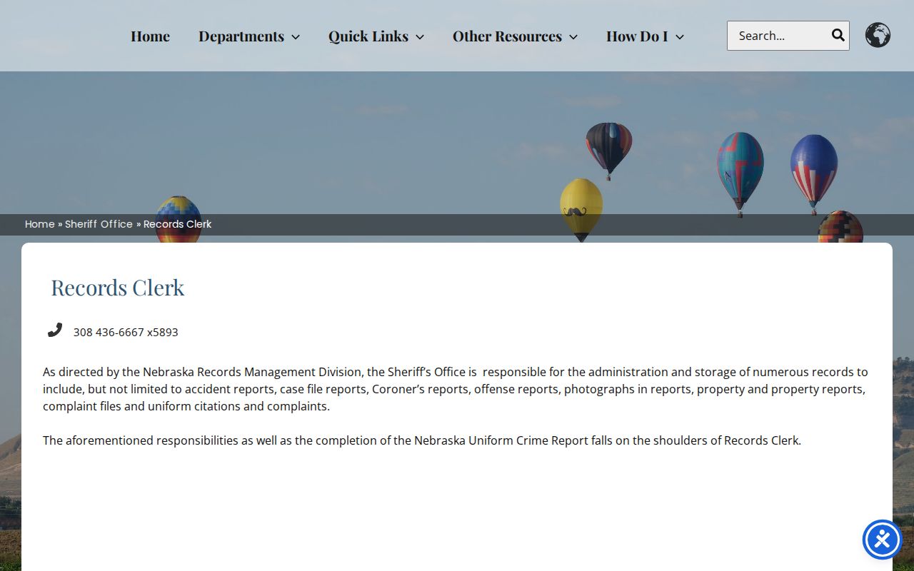 Scotts Bluff County criminal records Sheriff Records Clerk files