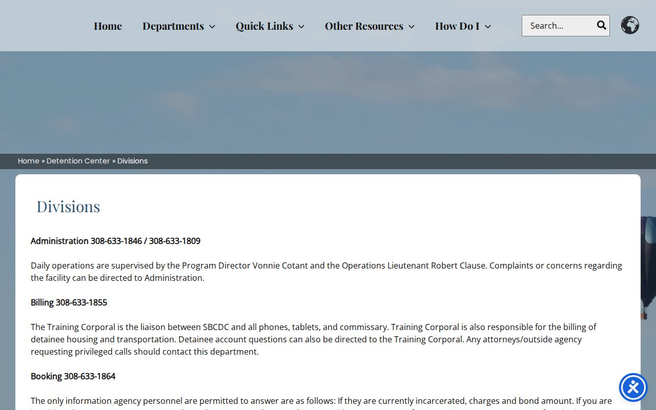 Scotts Bluff County criminal booking records and detention divisions