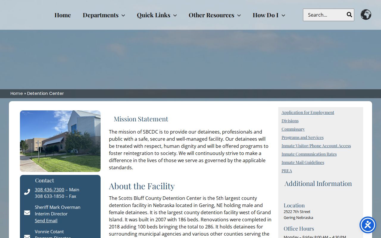 Scotts Bluff County criminal booking records detention center
