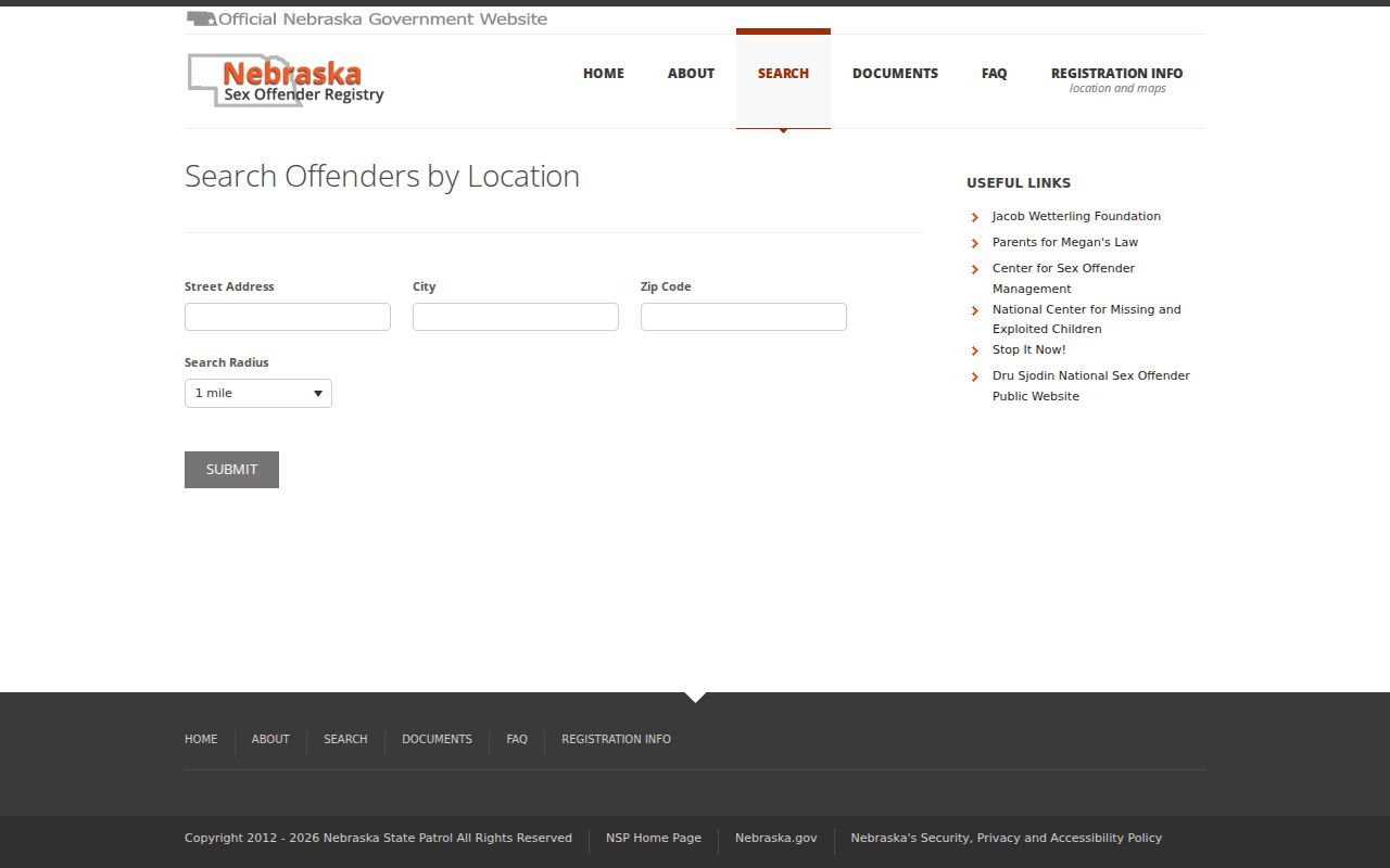 Scotts Bluff County sex offender address and radius lookup