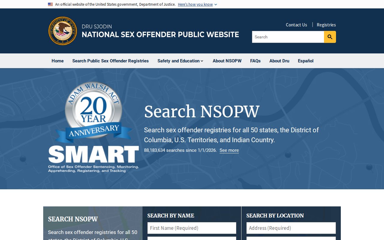 National public registry supplement for Scotts Bluff County sex offender searches